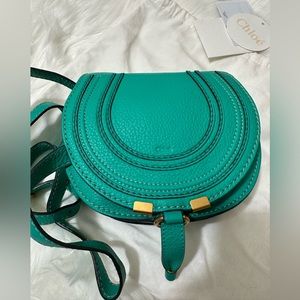 CHLOE Mini Marcie Round Bag Pouch - Jade Green